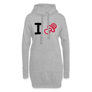 sucettes - Sweat-shirt à capuche long Femme - gris chiné - Devant