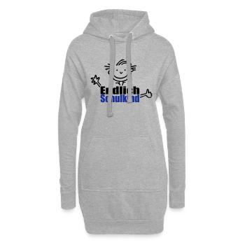 Junge: Endlich Schulkind - Hoodie-Kleid - Grau meliert - Vorne