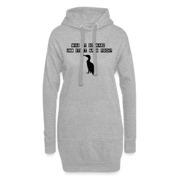 Kormoran - Was ist schwarz und stinkt nach Fisch? - Hoodie-Kleid - Grau meliert - Vorne