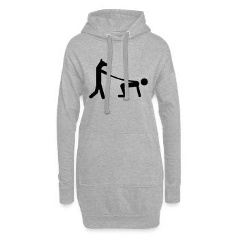 hund gassi - Hoodie-Kleid - Grau meliert - Vorne