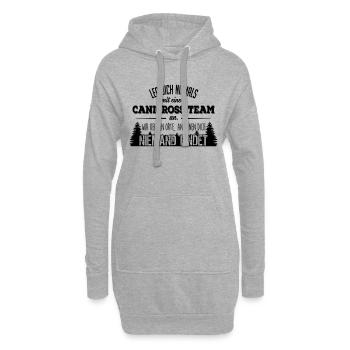 Leg dich niemals mit einem Canicross Team an - Hoodie-Kleid - Grau meliert - Vorne