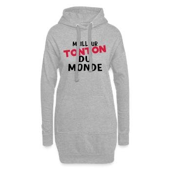 meilleur tonton dU MONDE - Sweat-shirt à capuche long Femme - gris chiné - Devant