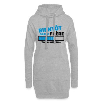 bientôt grand frère - Sweat-shirt à capuche long Femme - gris chiné - Devant