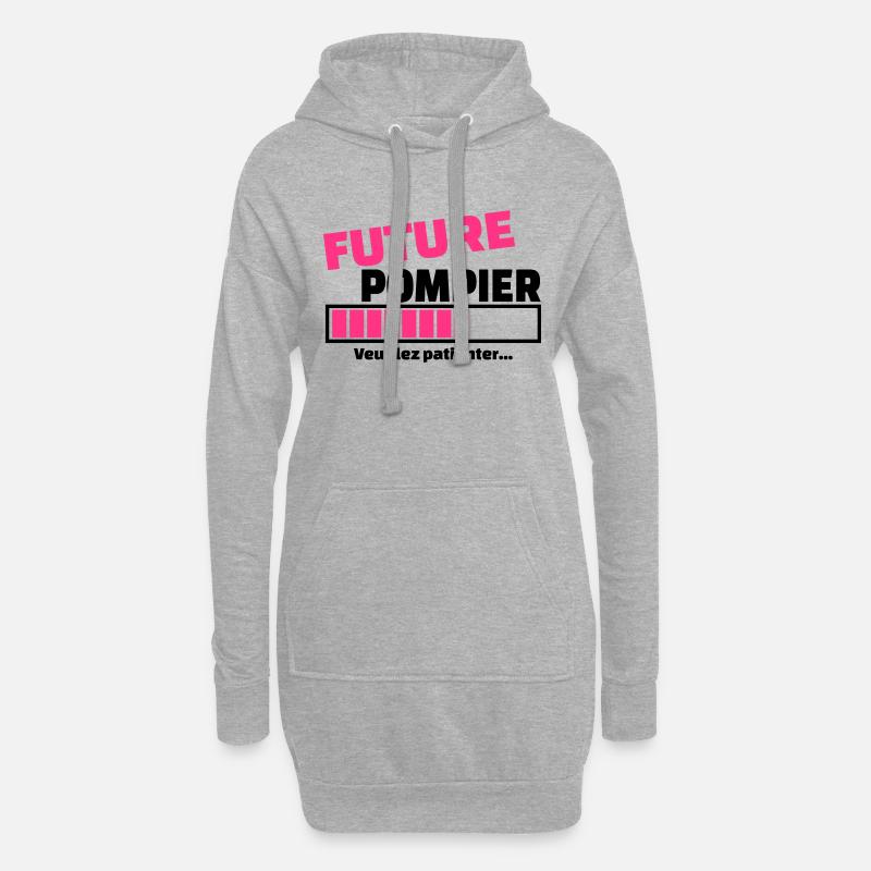 future pompier - Sweat-shirt à capuche long Femme - gris chiné