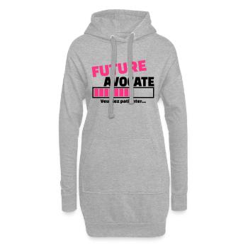 future avocate - Sweat-shirt à capuche long Femme - gris chiné - Devant