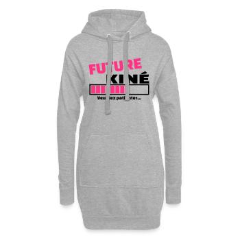 future kiné - Sweat-shirt à capuche long Femme - gris chiné - Devant