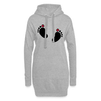 Baby - Füße - Babyfüße - Hoodie-Kleid - Grau meliert - Vorne