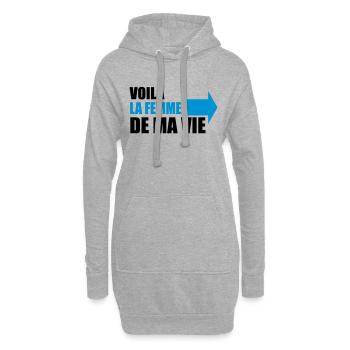 voilà la femme de ma vie - Sweat-shirt à capuche long Femme - gris chiné - Devant