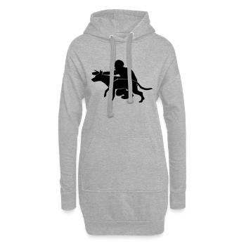 Rettungshund_cb2 - Sweat-shirt à capuche long Femme - gris chiné - Devant