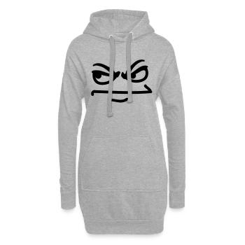 angry_face - Sweat-shirt à capuche long Femme - gris chiné - Devant