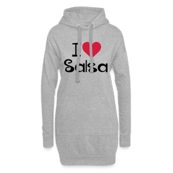 I love Salsa - Salsa Dance Shirt - Hoodie-Kleid - Grau meliert - Vorne