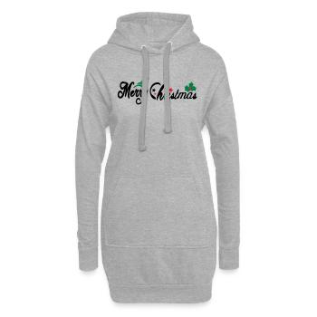 merry_christms_text_tree_holy_leaves - Hoodie-Kleid - Grau meliert - Vorne
