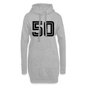 50f - Hoodie-Kleid - Grau meliert - Vorne
