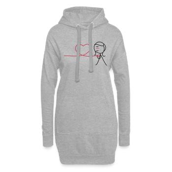 Together Forever (Motiv 1 von 2) (Girl) - Hoodie-Kleid - Grau meliert - Vorne