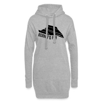born to fly - Hoodie-Kleid - Grau meliert - Vorne