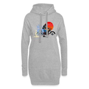 Moto - Sweat-shirt à capuche long Femme - gris chiné - Devant