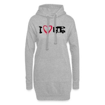J'aime mon mobil-home 2 - Sweat-shirt à capuche long Femme - gris chiné - Devant