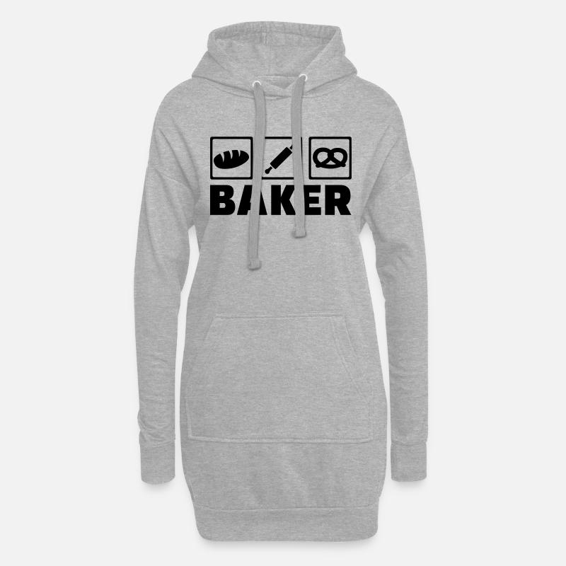Bäcker - Hoodie-Kleid - Grau meliert
