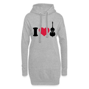 Kontrabass - Hoodie-Kleid - Grau meliert - Vorne