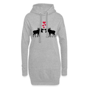 Élan - Sweat-shirt à capuche long Femme - gris chiné - Devant