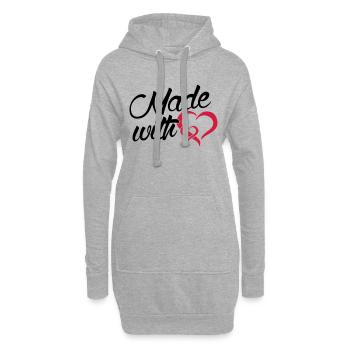 Made with Heart - Baby -Neugeborenes-Familie-Kind - Hoodie-Kleid - Grau meliert - Vorne