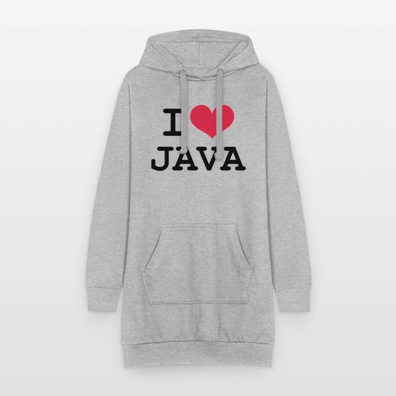 I Love Java Sweat-shirt à capuche long Femme