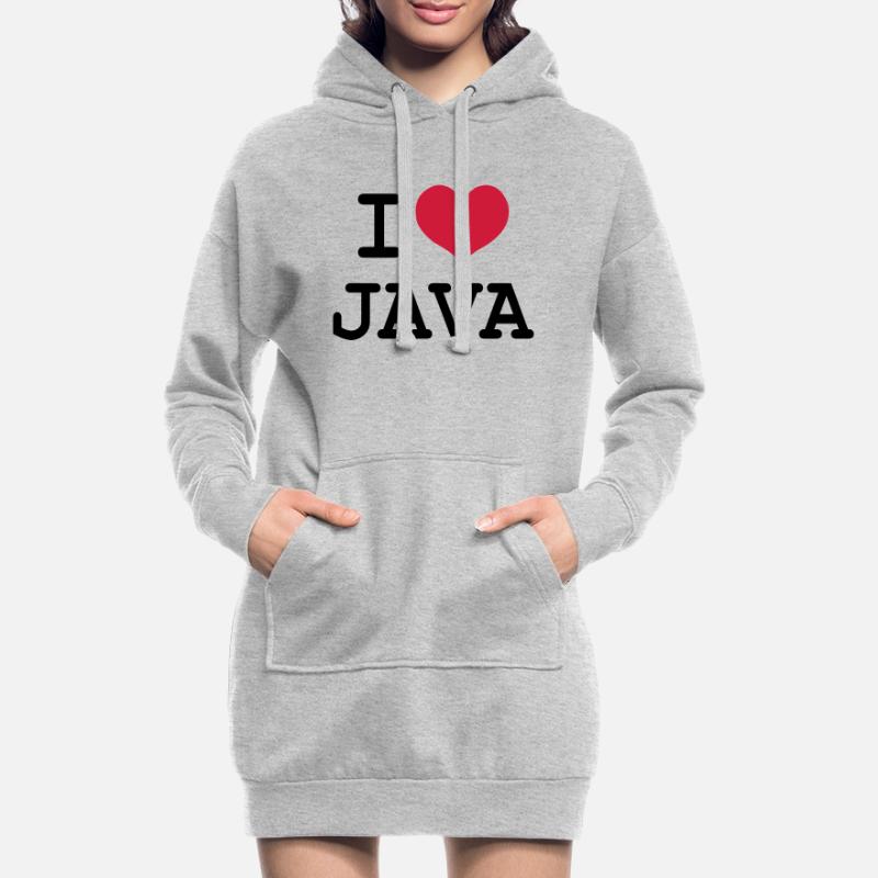 I Love Java Sweat-shirt à capuche long Femme