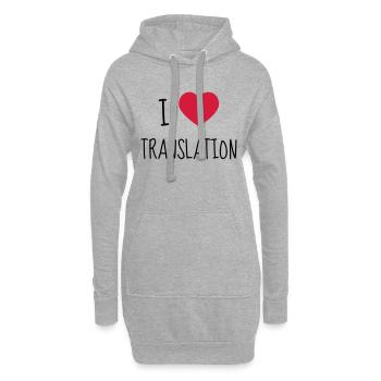 traducteur / traduction / traductrice / traduire - Sweat-shirt à capuche long Femme - gris chiné - Devant