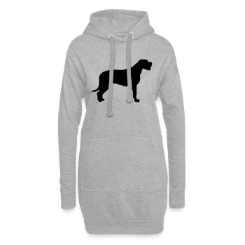 Irischer Wolfshund - Hoodie-Kleid - Grau meliert - Vorne