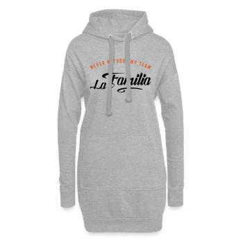 never without my familia - Hoodie-Kleid - Grau meliert - Vorne