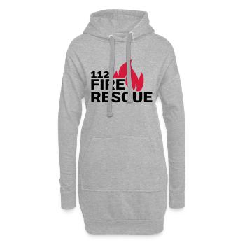 112 firerescue - Sweat-shirt à capuche long Femme - gris chiné - Devant