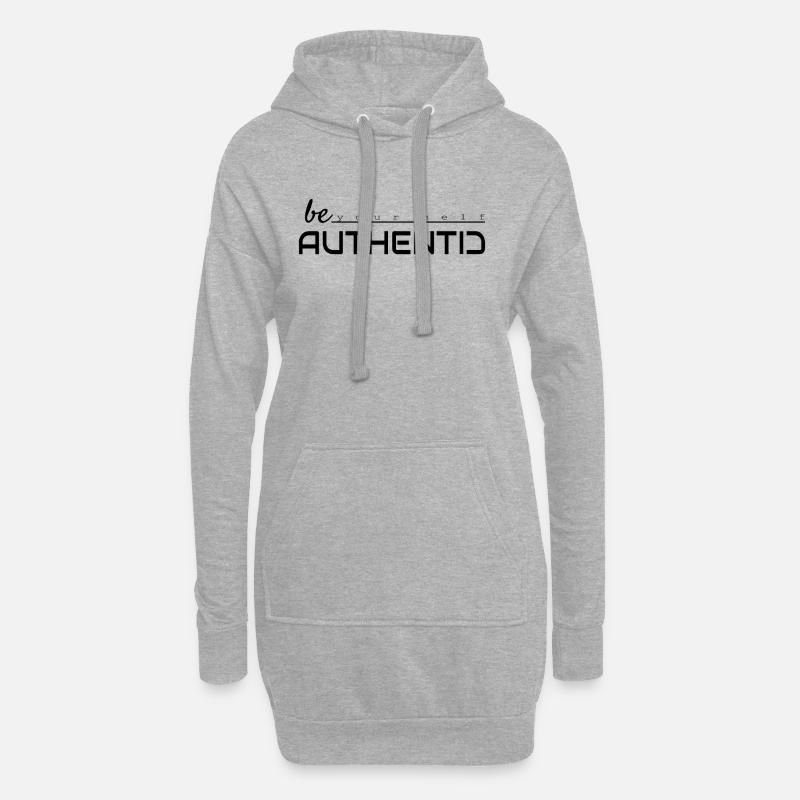 Sei du selbst, sei authentisch - Hoodie-Kleid - Grau meliert