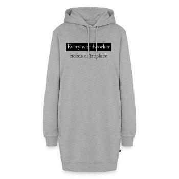 cutter carpentry statement carpenter hearbeat - Hoodie-Kleid - Grau meliert - Vorne