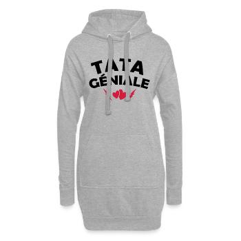 Tata géniale / t-shirt humour tata - Sweat-shirt à capuche long Femme - gris chiné - Devant