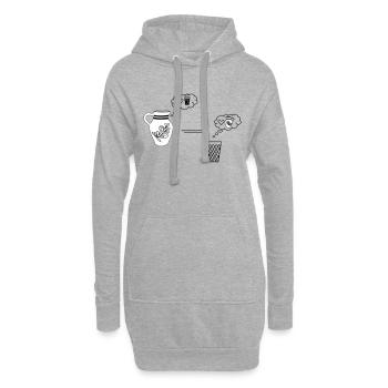 Bembel denkblase - Hoodie-Kleid - Grau meliert - Vorne