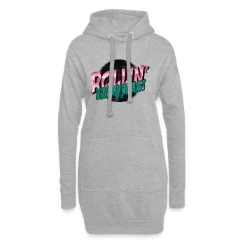Dino Bodybuilder Bubaprints Dinosaure d’anniversaire - Sweat-shirt à capuche long Femme - gris chiné - Devant