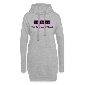 Tschüss! Ich fahr zum Pferd - Hoodie-Kleid - Grau meliert - Vorne