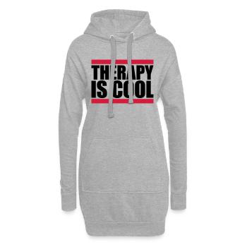therapy is cool Zitat - Hoodie-Kleid - Grau meliert - Vorne