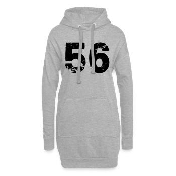 56 - Hoodie-Kleid - Grau meliert - Vorne