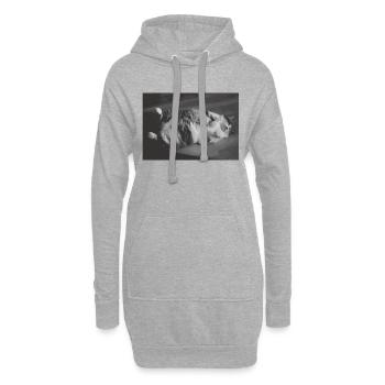 Chemise de sommeil officielle Chat Pyjama Cat Maman - Sweat-shirt à capuche long Femme - gris chiné - Devant