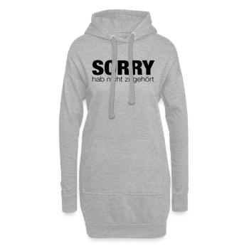 sorry hab nicht zugehoert - Hoodie-Kleid - Grau meliert - Vorne