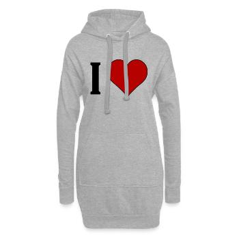 I ♥️ .......... - Hoodie-Kleid - Grau meliert - Vorne