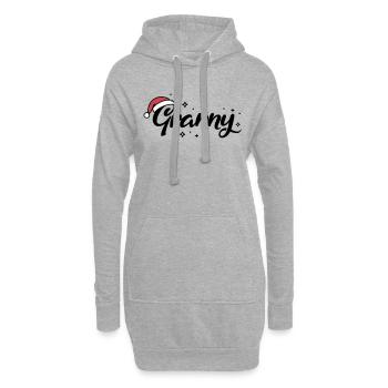 Weihnachtsmütze Granny Oma - Hoodie-Kleid - Grau meliert - Vorne