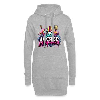 Los Angeles LA Palmen Strand - Hoodie-Kleid - Grau meliert - Vorne