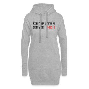 computer says no - Hoodie-Kleid - Grau meliert - Vorne