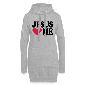 Jesus - Sweat-shirt à capuche long Femme - gris chiné - Devant