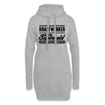 Superheld Kraftwerker - Hoodie-Kleid - Grau meliert - Vorne