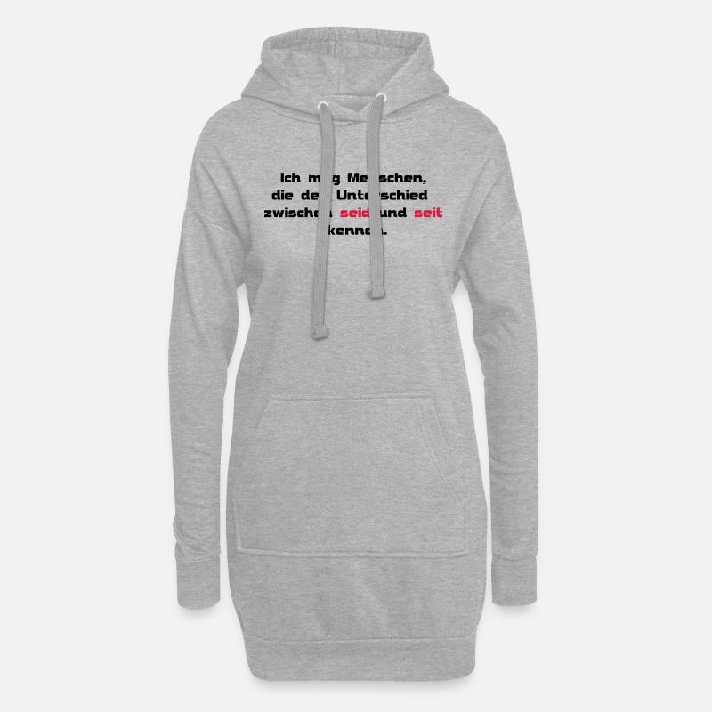 seid seit - Hoodie-Kleid - Grau meliert