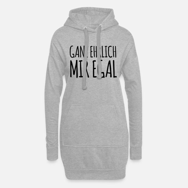 ganz ehrlich mir egal (dh) - Hoodie-Kleid - Grau meliert