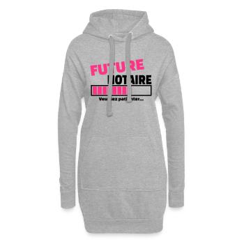 future notaire - Sweat-shirt à capuche long Femme - gris chiné - Devant